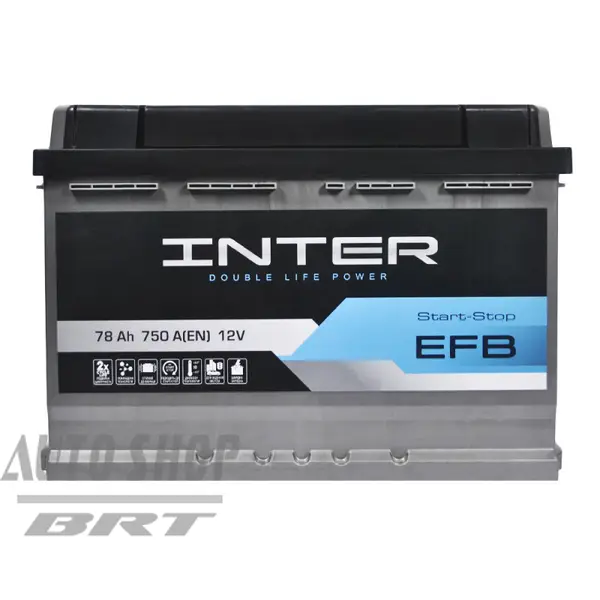 Купить INTER EFB 78Ah 750A R+ (L3) 4820219073642 в интернет магазине AutoShop Brt